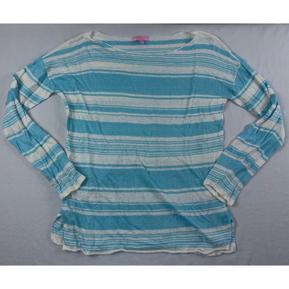 Lilly Pulitzer Alana Boatneck Pullover Linen Sweater Size M